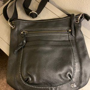 The Sak Black Pebble Leather Medium Cross Body Bag